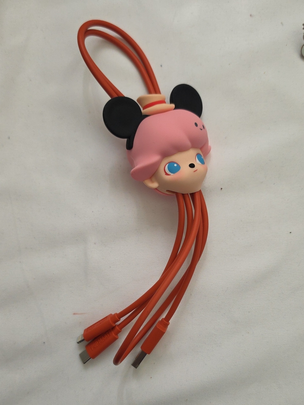 NWT Pop Mart X Disney Dimoo World 2 In 1 Cell Phone Cable Mickey Mouse TV Show